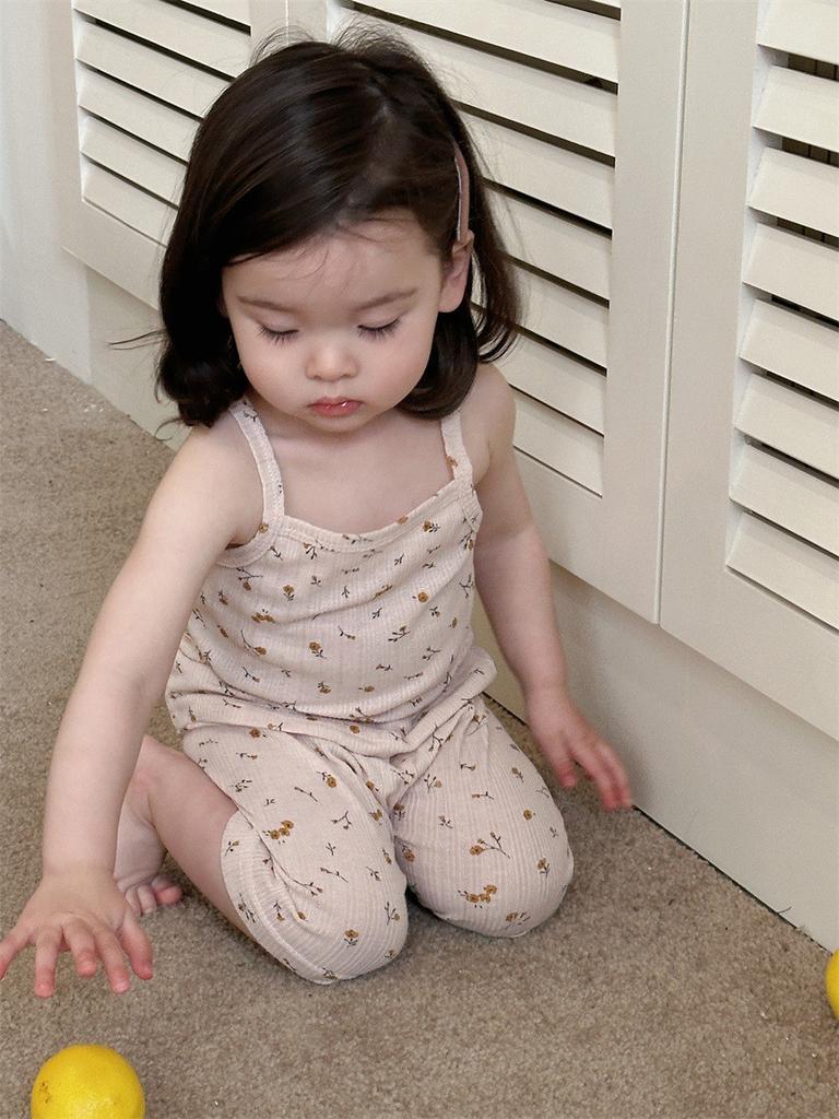 Adorable Summer Baby Dress Set Lightweight Sleeveless Floral Outfit For Girls