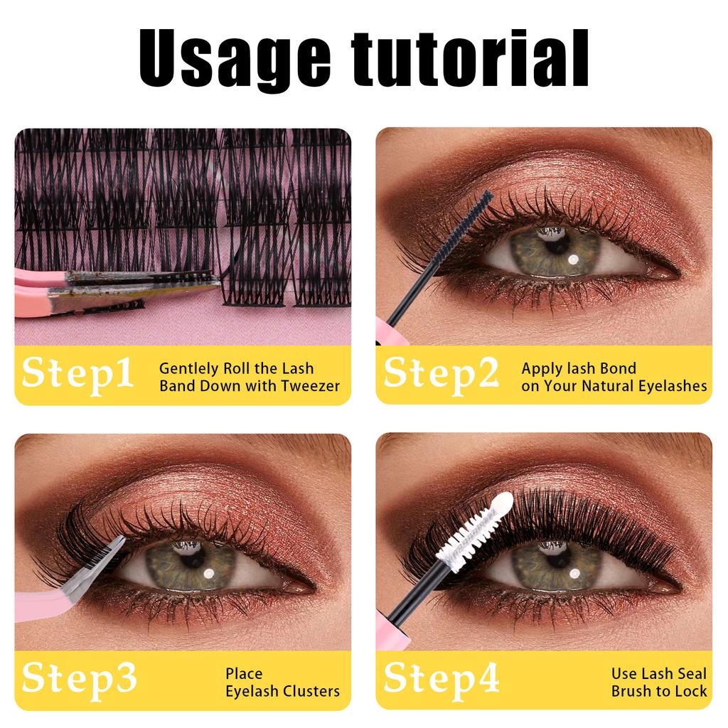 144 Clusters Of C-Song False Eyelashes Set 10-18Mmdiy Segmented Grafting Single Cluster Of Thick Eyelashes