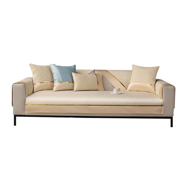 Sofa Cushion, Summer Mat, Ice Silk Cushion, Washable Light Luxury Non-Slip Sofa Cover, Modern High-End Cover Towel