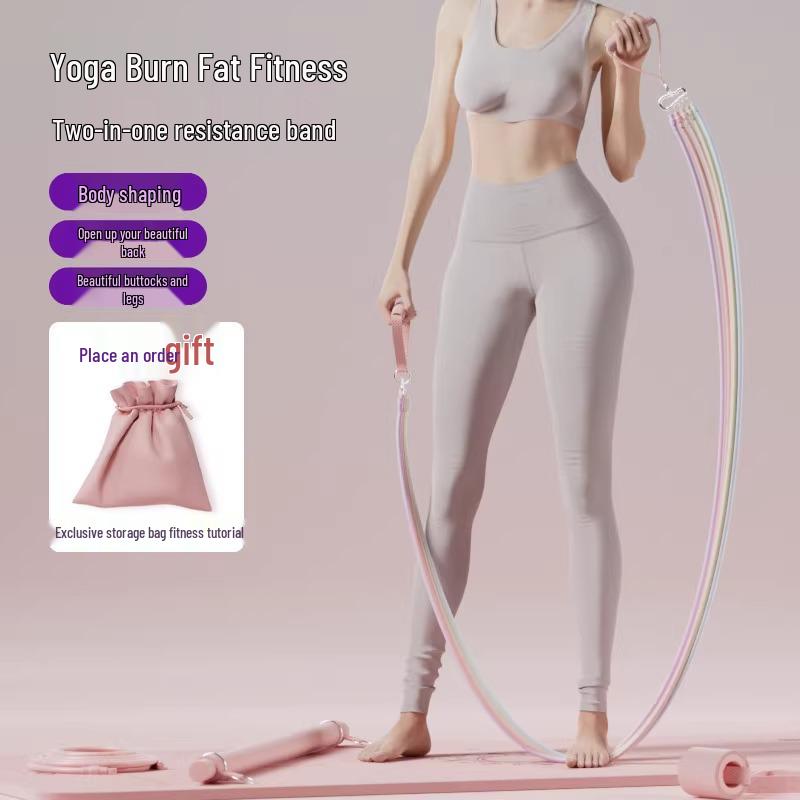 Set de Barra de Pilates de 12 Piezas para Entrenamiento Fitness y Yoga Multifuncional en Casa