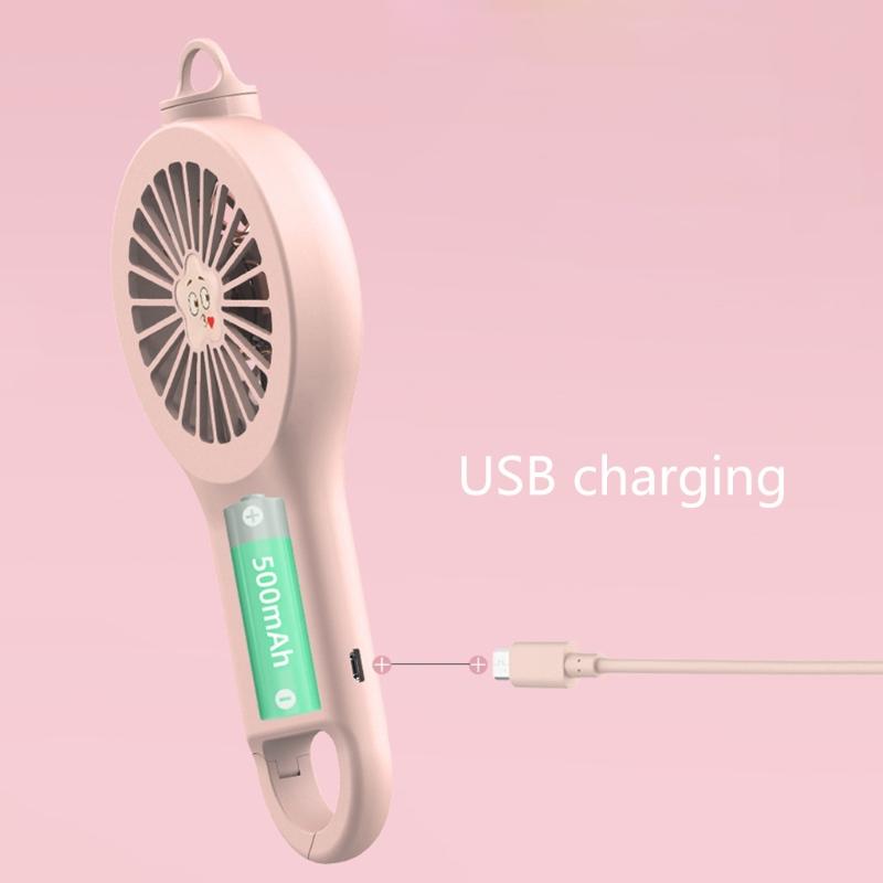 Portable Handheld Fan Mini USB Humidifier USB Fan with Flexible Clip 3 Gears for Kid Student Wome