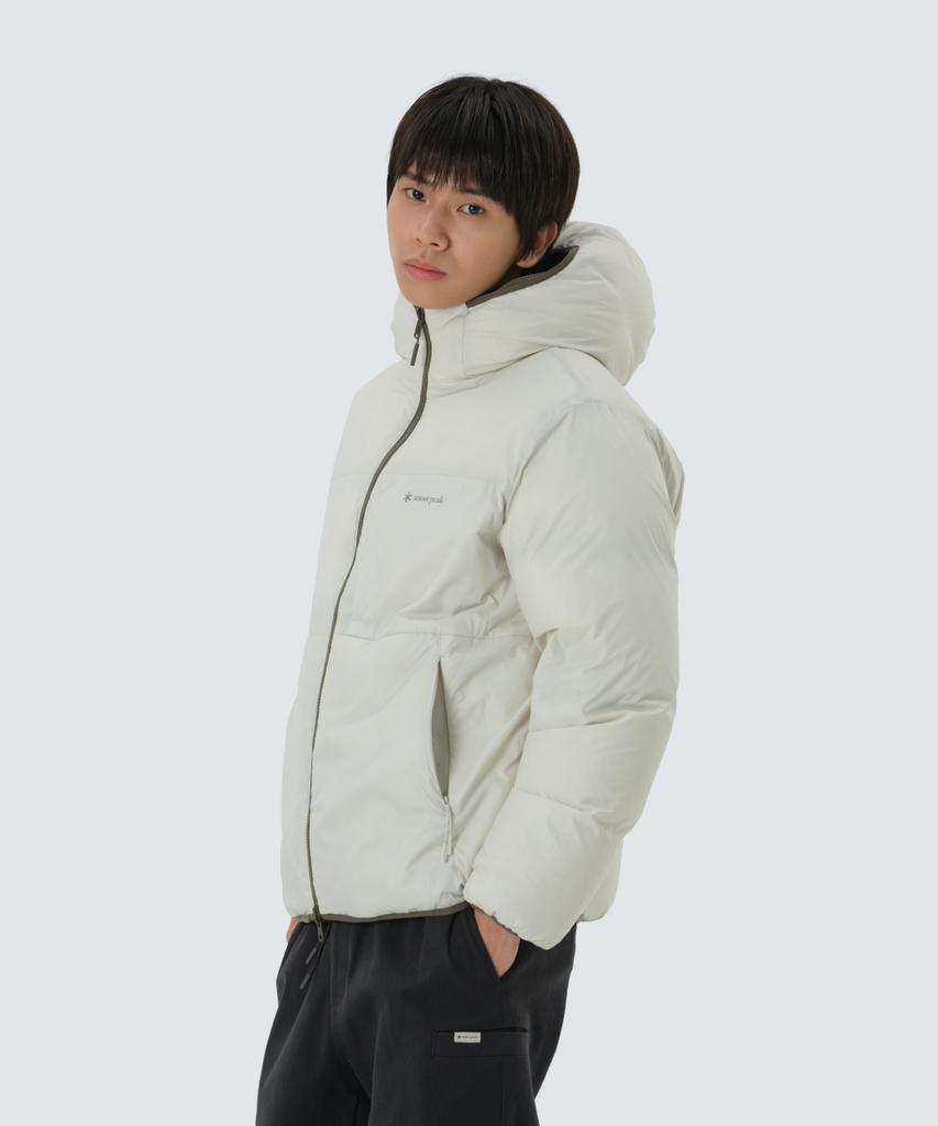 Snowpeak Apparel Airnova Pertex Reversible Hooded Heavy Down Jacket (S25Wupdj14) Yellow Khaki