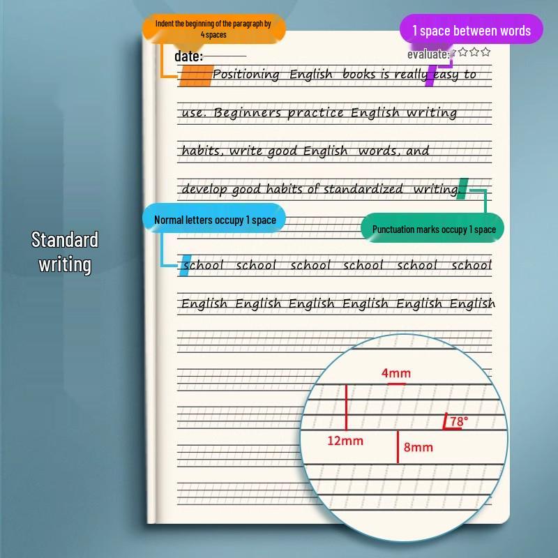 English Composition & Dictation Notebook: Standard 16k Training Book