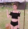 Source Triangular Split Swimsuit Conservative and Thin, Small Breasts Gather Korean Ins Hot Spring Swimsuit