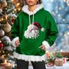 Women's Christmas Casual Fleece-Lined Hoodie With Long Sleeves And Pockets Sweatshirt Top