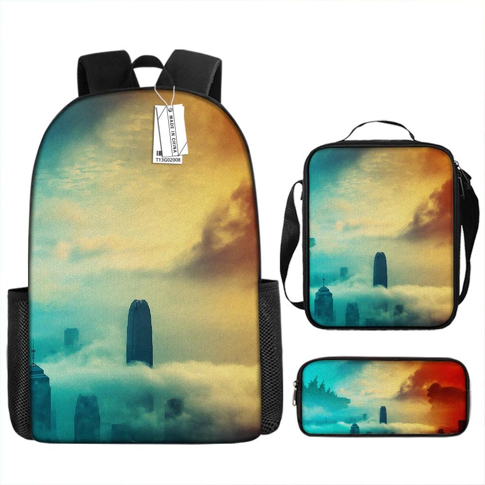 Godzilla Godzilla Student School Bag Cartoon Children Backpack Satchel Anime Trend