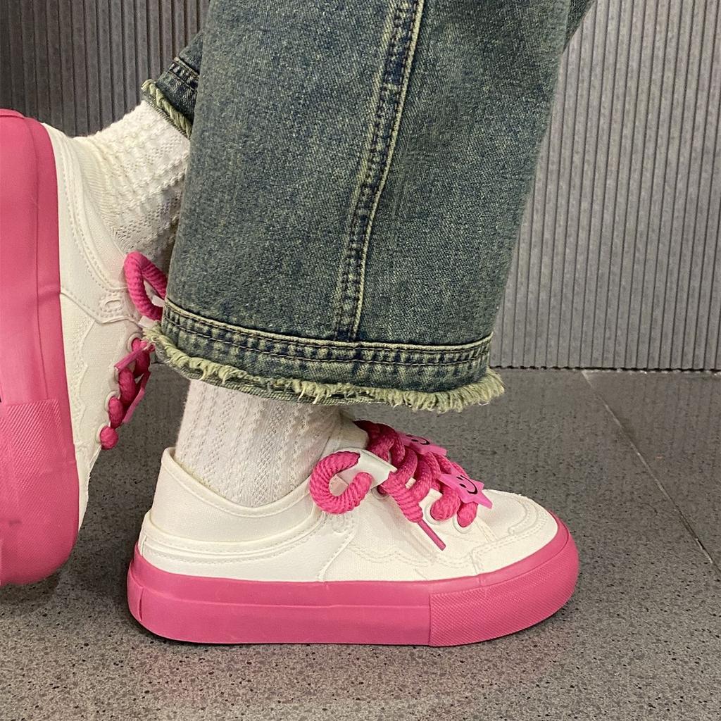 Scarpe da studente 22enni, nuove scarpe con zeppa a suola spessa, suole a muffin, suole morbide in tela piccole