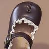 Girls' Leather Shoes Spring and Autumn Xiaoxiangfeng Princess Style Children's Comfortable Soft Sole Fake Split-toe Single Shoes Lace Mary Jane Shoes