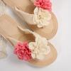 Fashion Mix Color Double Flower Decor Flip Flops for Women 2025 Summer Comfort Flat Beach Slippers Woman Lightweight Clip Toe Slides