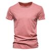Men's And Women's Color Slub Cotton Round Neck Short-sleeved T-shirt