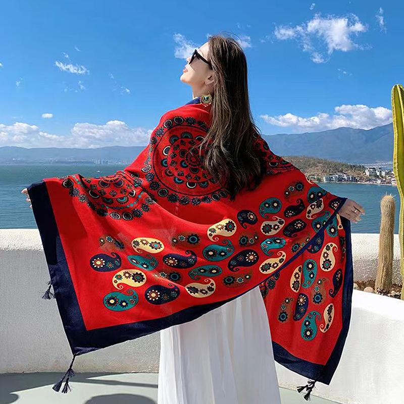 8 Styles 85X180Cm Travel Beach Sunscreen Scarve Bikini Large Shawl Sarong Wrap Scarf Women Brazilian Swimsuit Bathing Cover-Ups