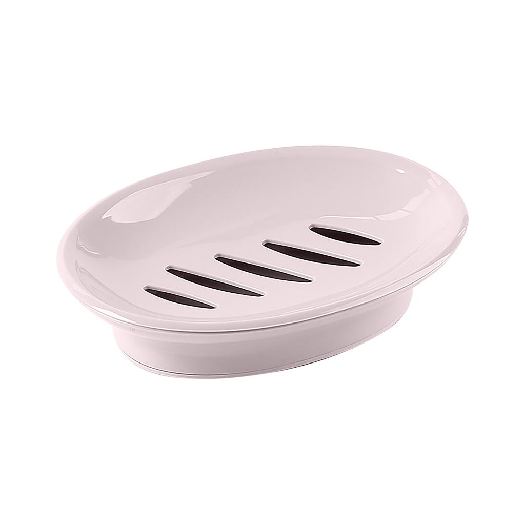 Oval Soap Dish with Drainage Slots Durable Plastic Construction Easy to Clean Compact Design Suitable for Bathroom and Kitchen Use