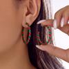 Classic Christmas Twisted Red Green Hoop Earrings for Women Fashion Xmas Enamel Circle Earrings Holiday Party Daily Wear Jewelry
