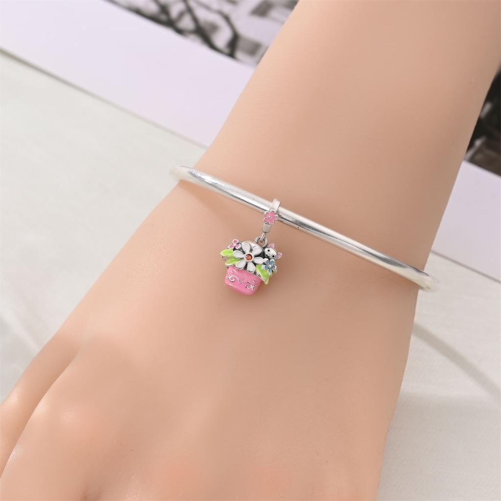 Romantic Copper Flower Charms Bloom Rose Pendants Beads Fit Original Bracelets Necklaces Diy Jewelry Gift For Women