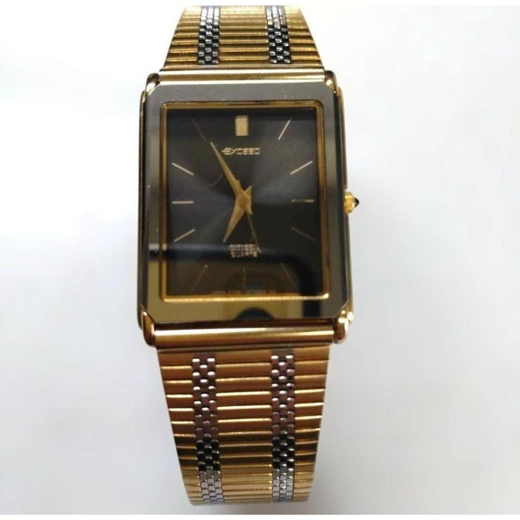 Used CITIZEN EXCEED quartz watch gold silver luxury line
