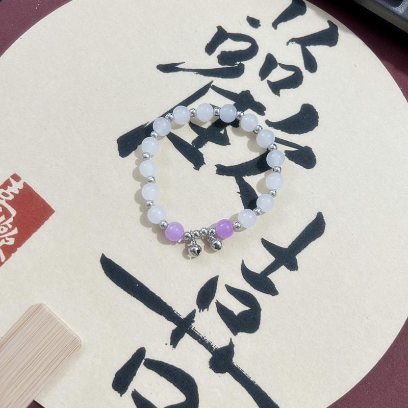 Elegant Beaded Elastic Rope Bracelet - Vintage Chinese Glass Beads for Girls
