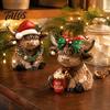 Indoor Holiday Scene Decorations 2/3Pcs Christmas Highland Cow Wooden Tabletop Sign, 2D Flat Yak Ornament Figurine with Garland Bow Hat, Festive