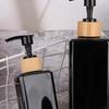1Pcs Bathroom Dispensers Square Shampoo Shower Gel Body Wash Dispensers Refillable Bamboo Pump Bottles Lotion Containers