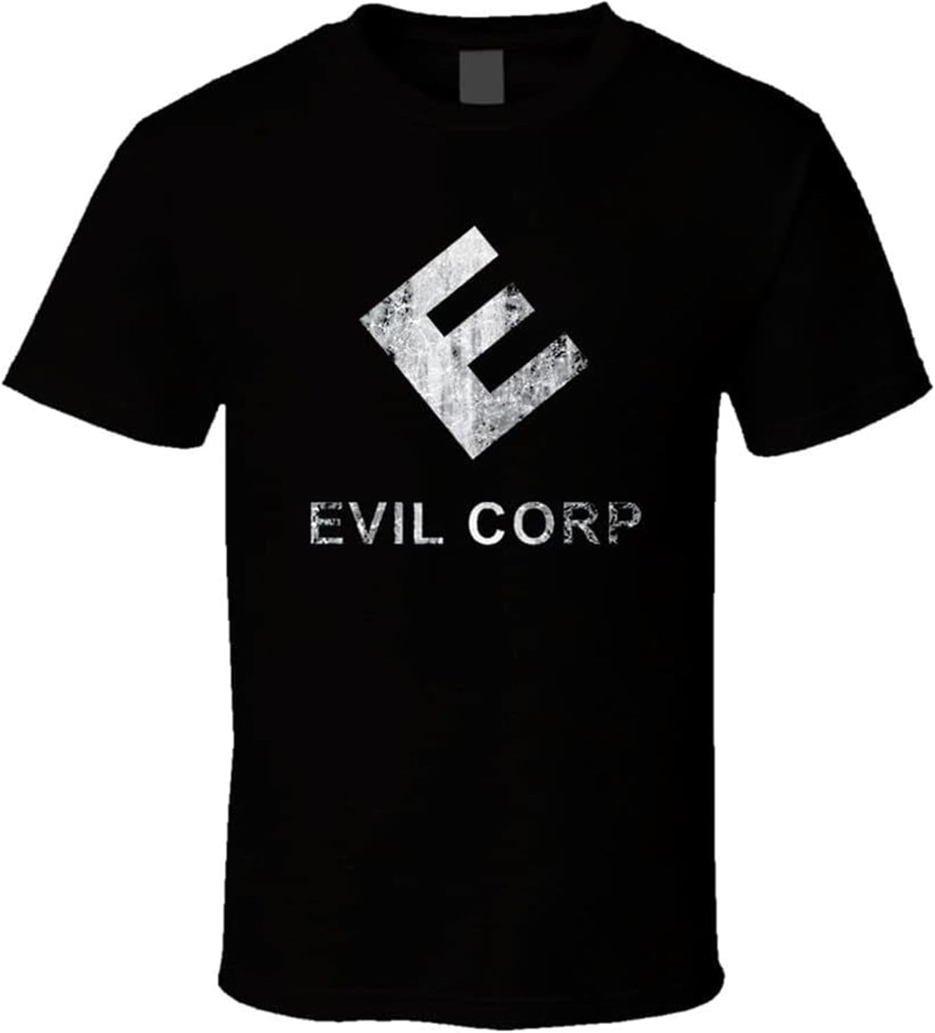 Mr Robot - Evil Corp Distressed Logo tee Black White Tshirt Men s S