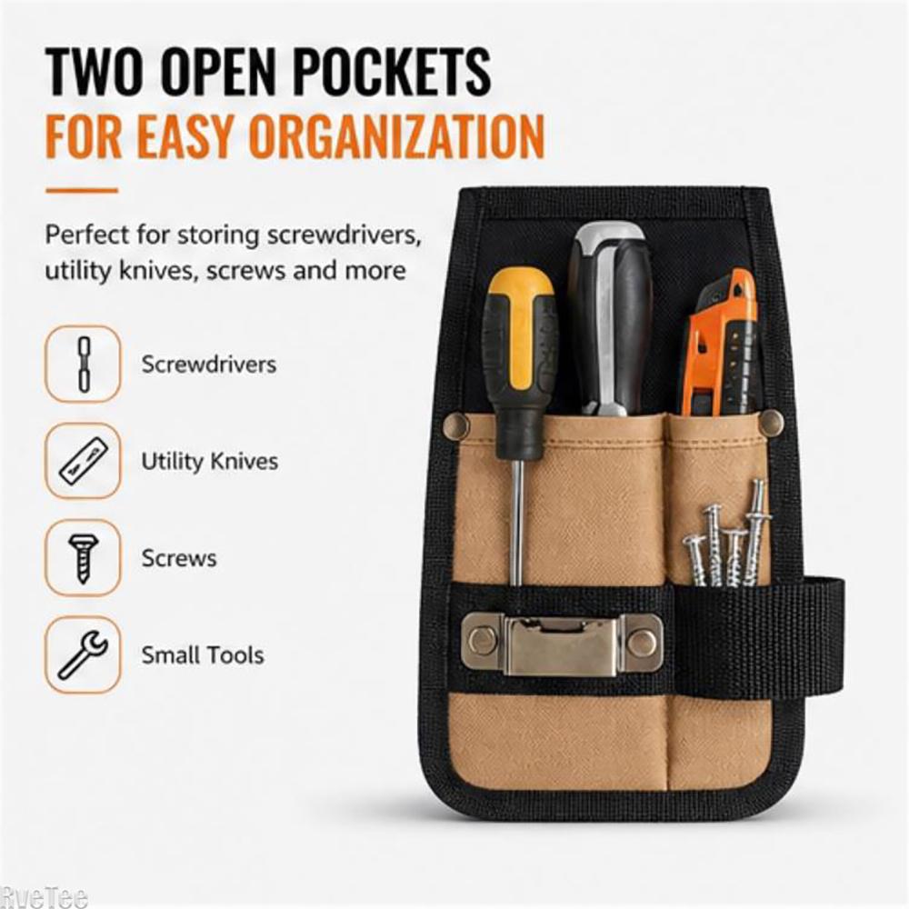 Portable Electrician Tool Belt Pouch With Tape Measure Hooks Elastic Straps Work Tool Storage Organizer