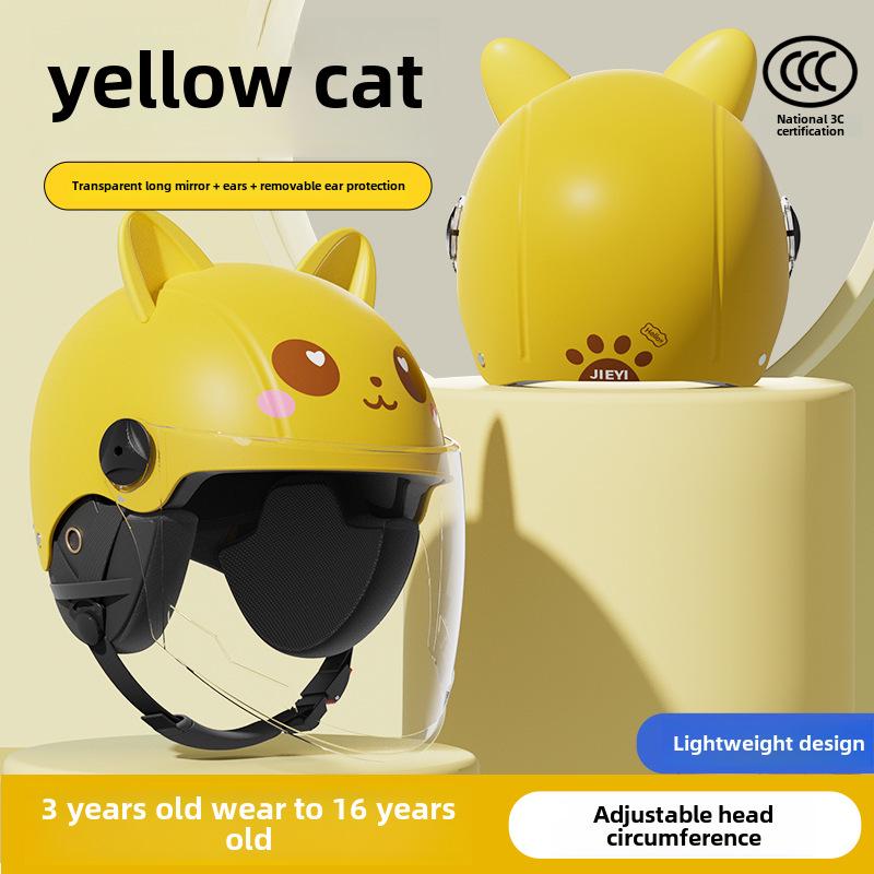 "3C Certified Kids' Winter Motorcycle Safety Helmet - Electric, Warm, Half-Helmet for Boys & Girls"
