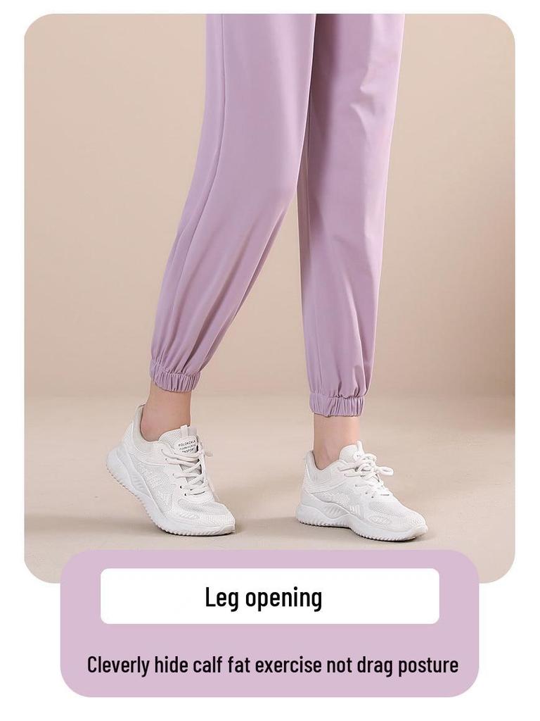 Damen Schnelltrocknende High Waist Loose Fit Yoga- & Fitness-Schweißhose