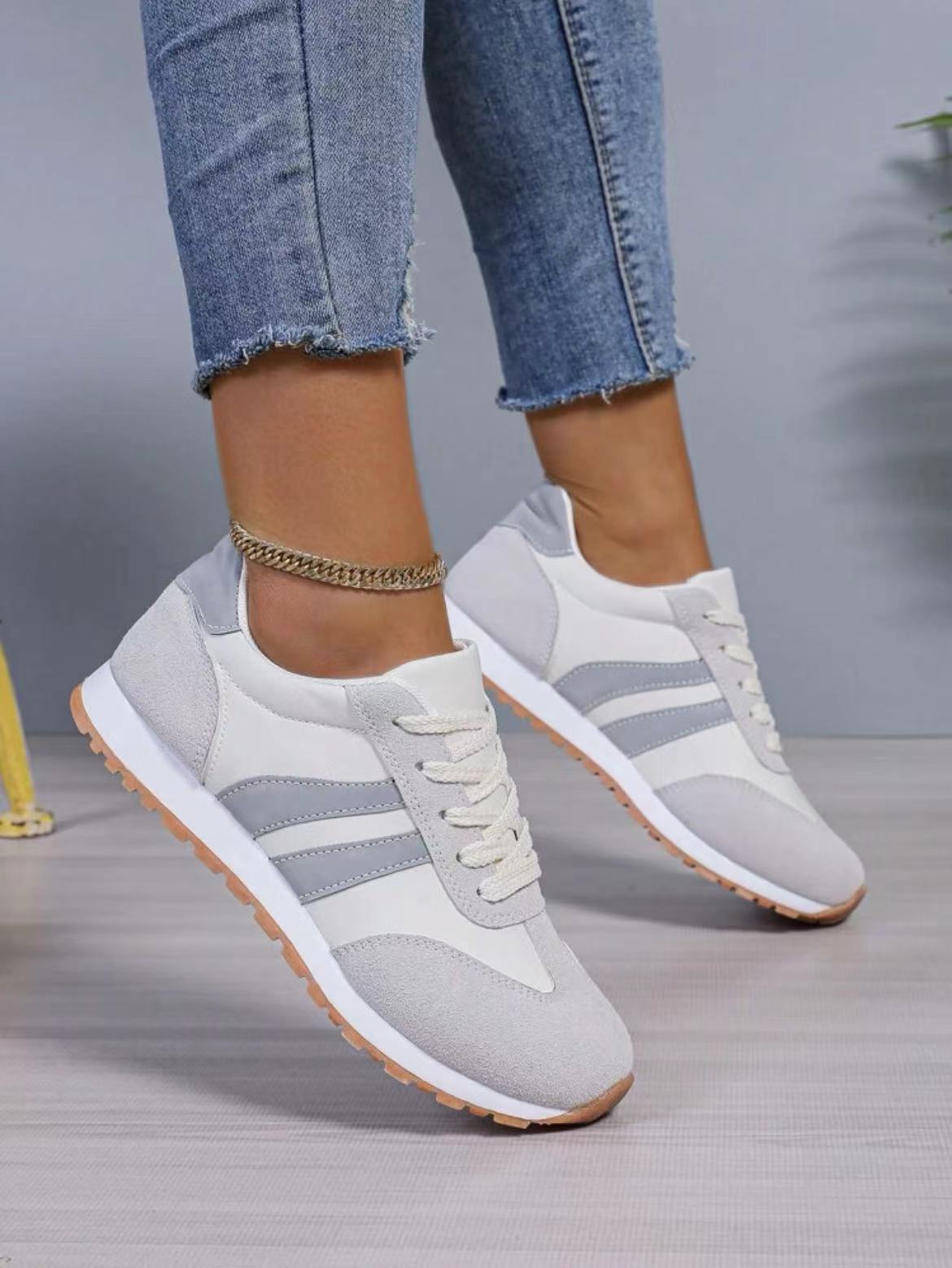

Summer new casual shoes travel running shoes breathable cloth surface light sports 36 серый