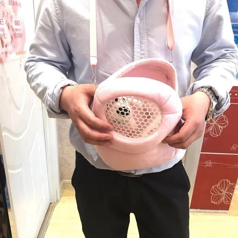 Small Pet Carrier Rabbit Cage Hamster Chinchilla Travel Warm Bags Guinea Pig Carry Pouch Bag Breathable Pet Cage Rat Leash