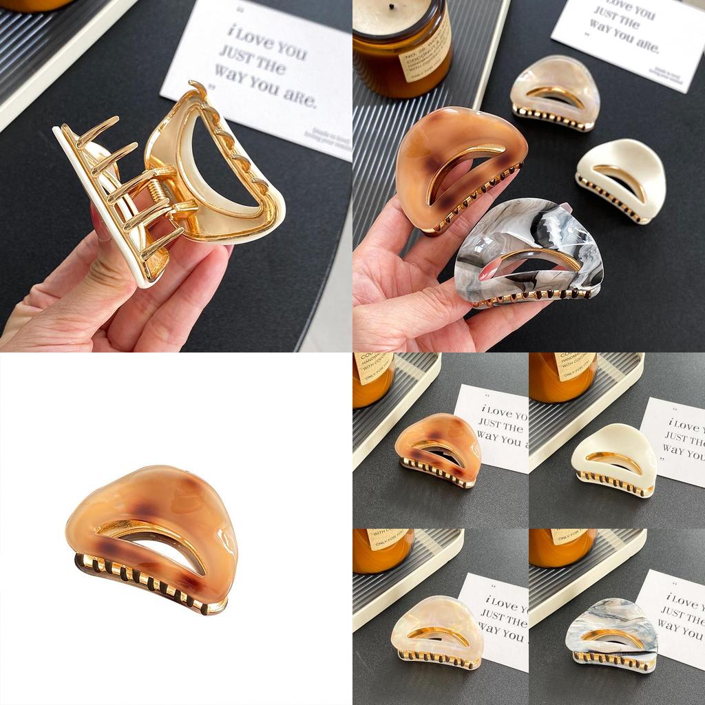 Elegante Presilha de Cabelo de Liga de Acetato Estilo Coreano Design Vintage Meia Lua Para Mulheres