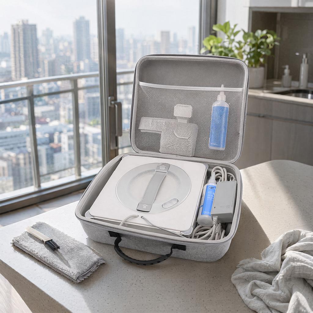 EVA Hard Shell Storage Bags For Ecovacs W2S PLUS Dustproof Travel Storage Cases for Cleaning Cloths & Brushes Storage