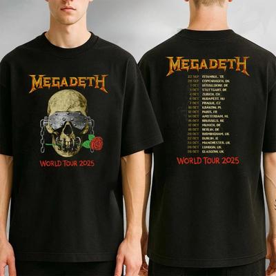 Megadeth Master of Death Itin World Tour T-Shirt - Πολύχρωμο Υψηλής ποιότητας Πολυτελές Είναι για Άνδρες και Γυναίκες Κορυφαίο Y2k