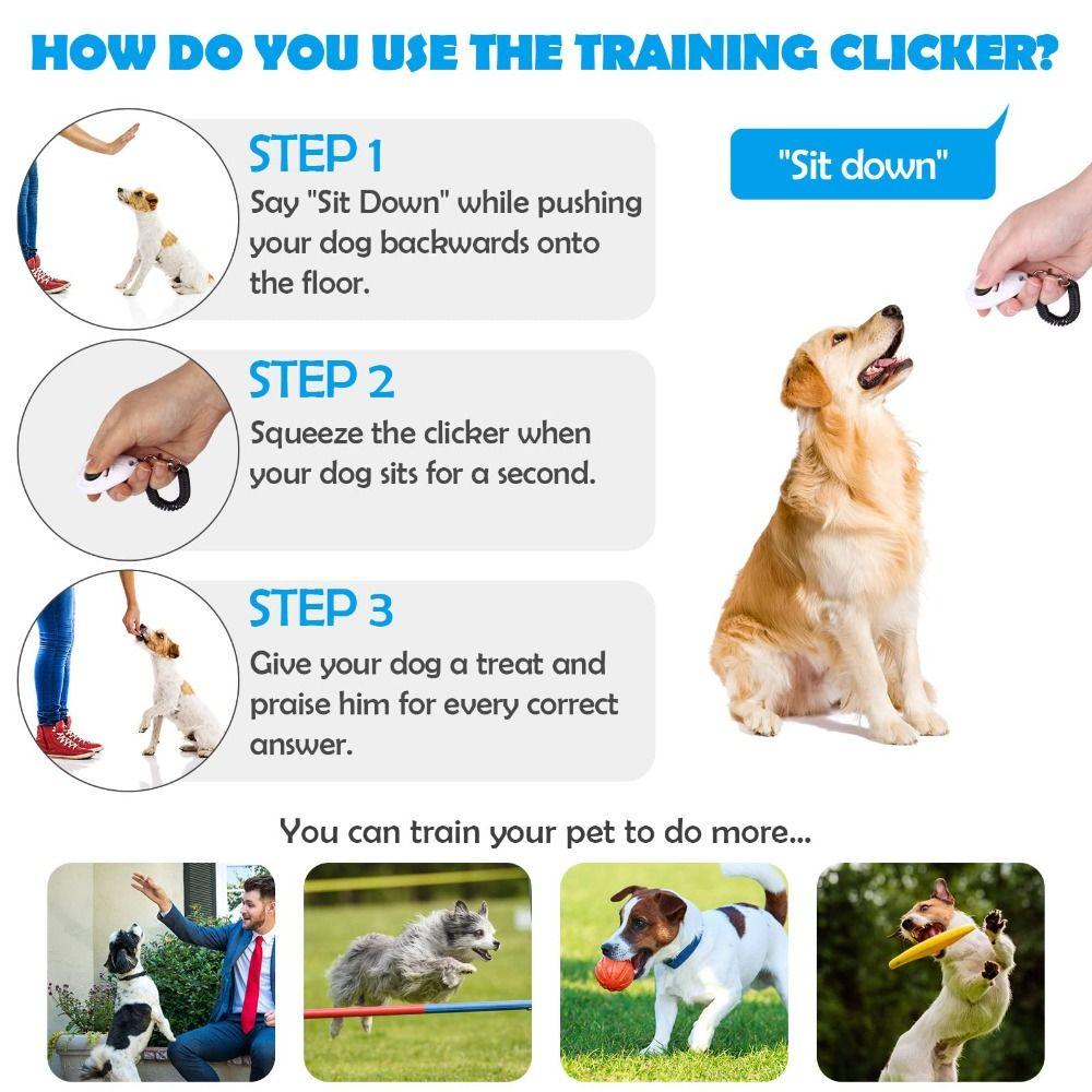 Durable Dog Clicker for Training Easy to Use Wrist Strap Dog Training Clickers User-Friendly Lightweight