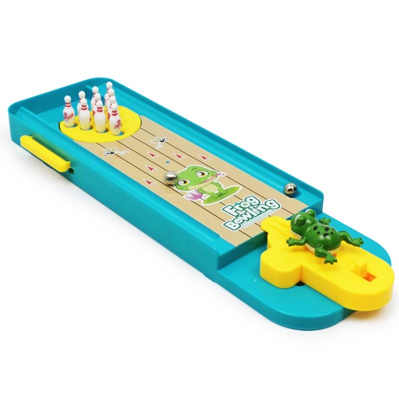 Cute Animal Mini Bowling Set Frog Desktop Toy For Kids, Interactive Learning Game