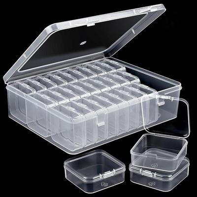 Mini 30 Grids Jewelry Storage Boxes Set Transparent Plastic Case Diy Organizer For Earrings Rings Beads Button Craft Accessories