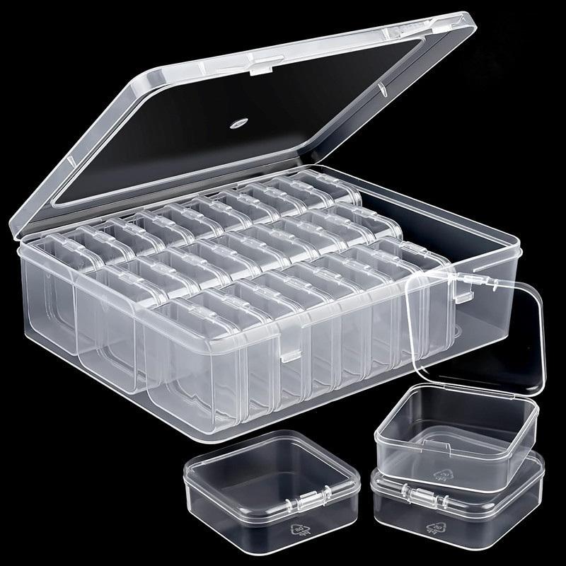 

Mini 30 Grids Jewelry Storage Boxes Set Transparent Plastic Case Diy Organizer For Earrings Rings Beads Button Craft Accessories 1 set