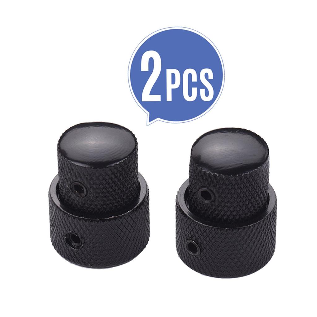2 Sets Dual Concentric Stacked Control Knobs for Electric Bass Guitars Silver Color