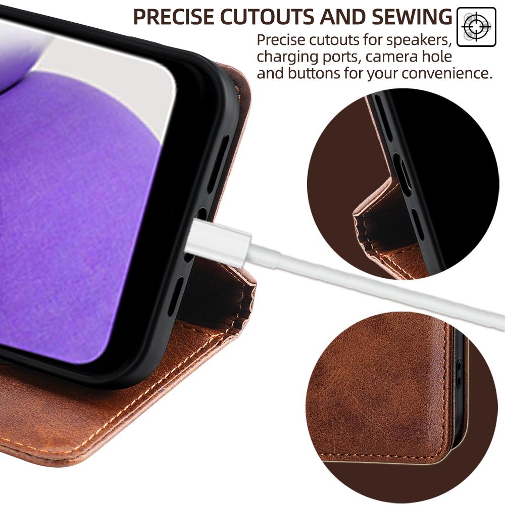 Leather Phone Case for Samsung Galaxy F34 F52 F14 F04 F54 F62 F12 F41 Xcover 7 6 5 Flip Cover Card Slots Magnetic Wallet Case