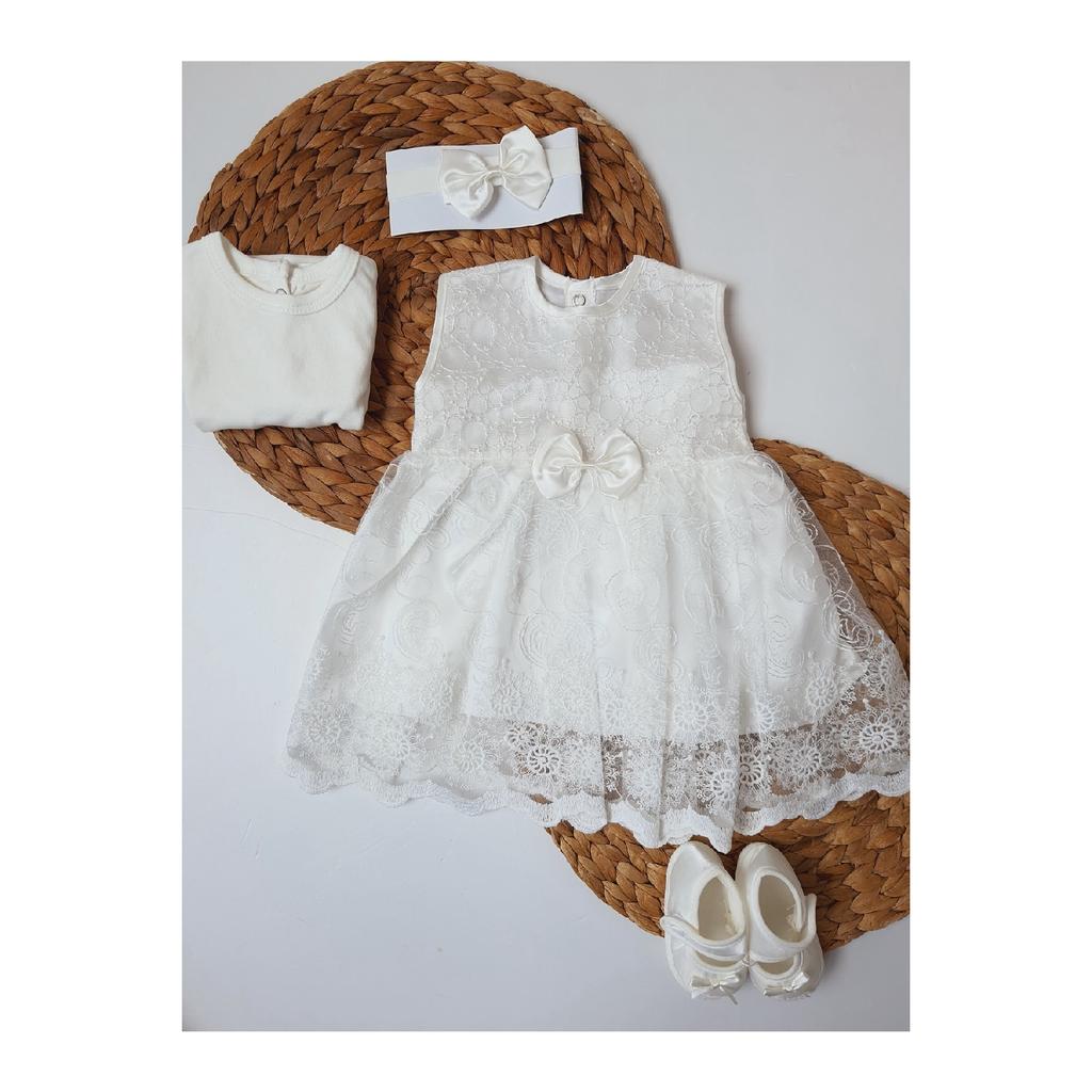 Baby Girl 4 Piece Mevlt Dress, Baby Girl Gift Lace Princess Dress