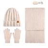 Winter Knit Hat Scarf Gloves Set Women Men Warm Windproof Outdoor Beanie With Ear Protection