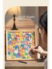 Handgefertigter Holz-DIY-Kätzchen-Fotorahmen: Graffiti & Mal-Puzzlebausteine Montage Geschenk