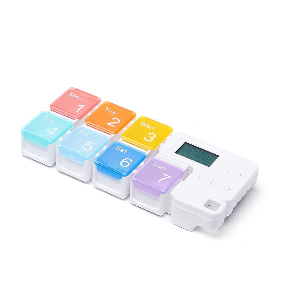 

Portable Large Capacity Smart Pill Case 7 Lattice Reminder Travel Medicine Box Colorful Vitamin Box Daily Medicine