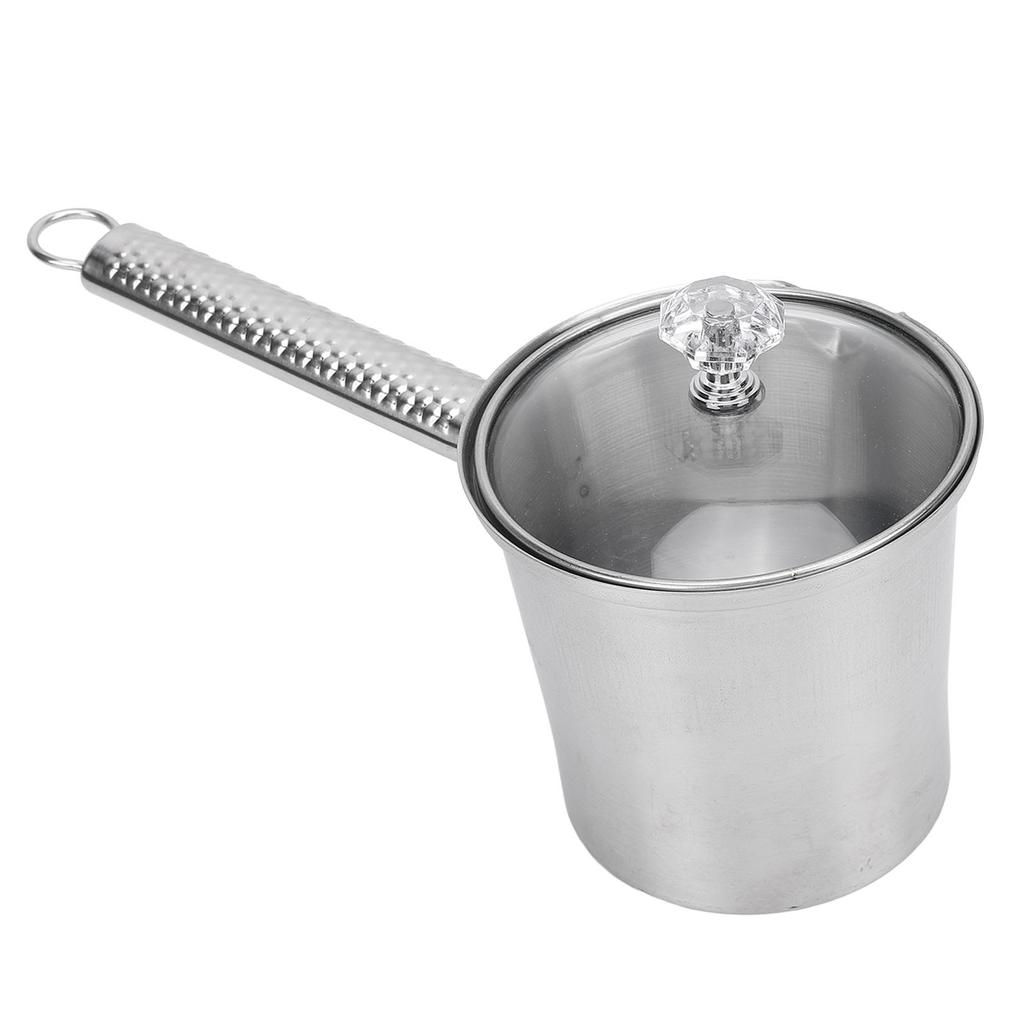 Milk Frothing Pitcher Stainless Steel Multifunctional Long Handle Coffee Tea Steaming Cup with Lid