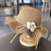 Summer Baby Flower Straw Hat With Handbag Bags 2pcs Set For Kids Little Girls Sun Cap Visor UV Protection Panama Hat Gorras