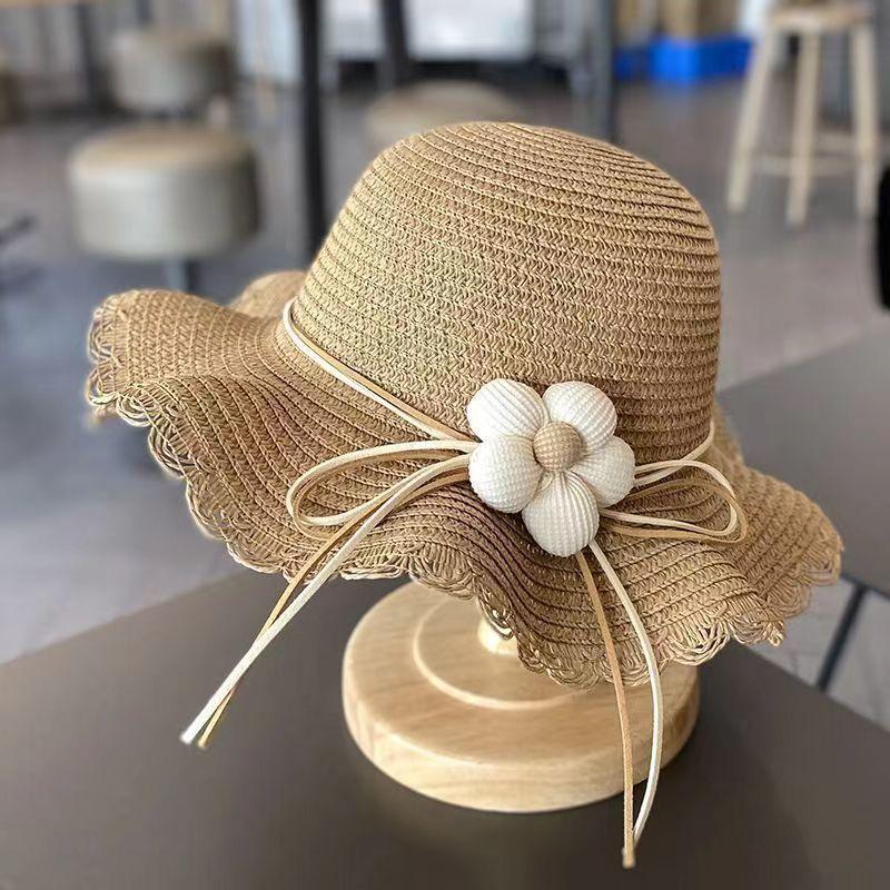 Summer Baby Flower Straw Hat With Handbag Bags 2pcs Set For Kids Little Girls Sun Cap Visor UV Protection Panama Hat Gorras