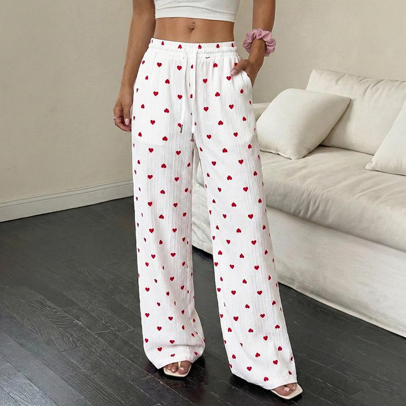 

2026 Trending Sweet Straight-Leg Long Pants - Casual, Versatile, for Women Medium белый