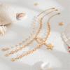 Adjustable Clavicle Chain Starfish Seashells Pearls Necklace Set Bohemian Beach Jewelry for Women Stylish Outfits