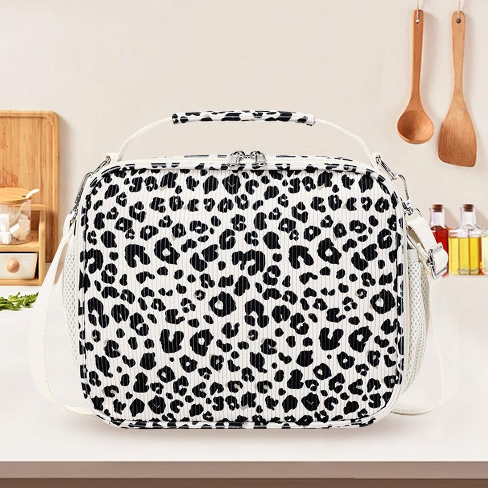 

Вельветовые утепленные сумки для ланча Большой пикниковый мешочек для еды с цветочным принтом Изолированный ланч-бокс для пикника, школы, работы, путешествий 42*36*23cm