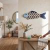 Wood Fish Wall Decor Mediterranean Ocean Wall Art Decoration for Entryway Corridor Beach Theme Room