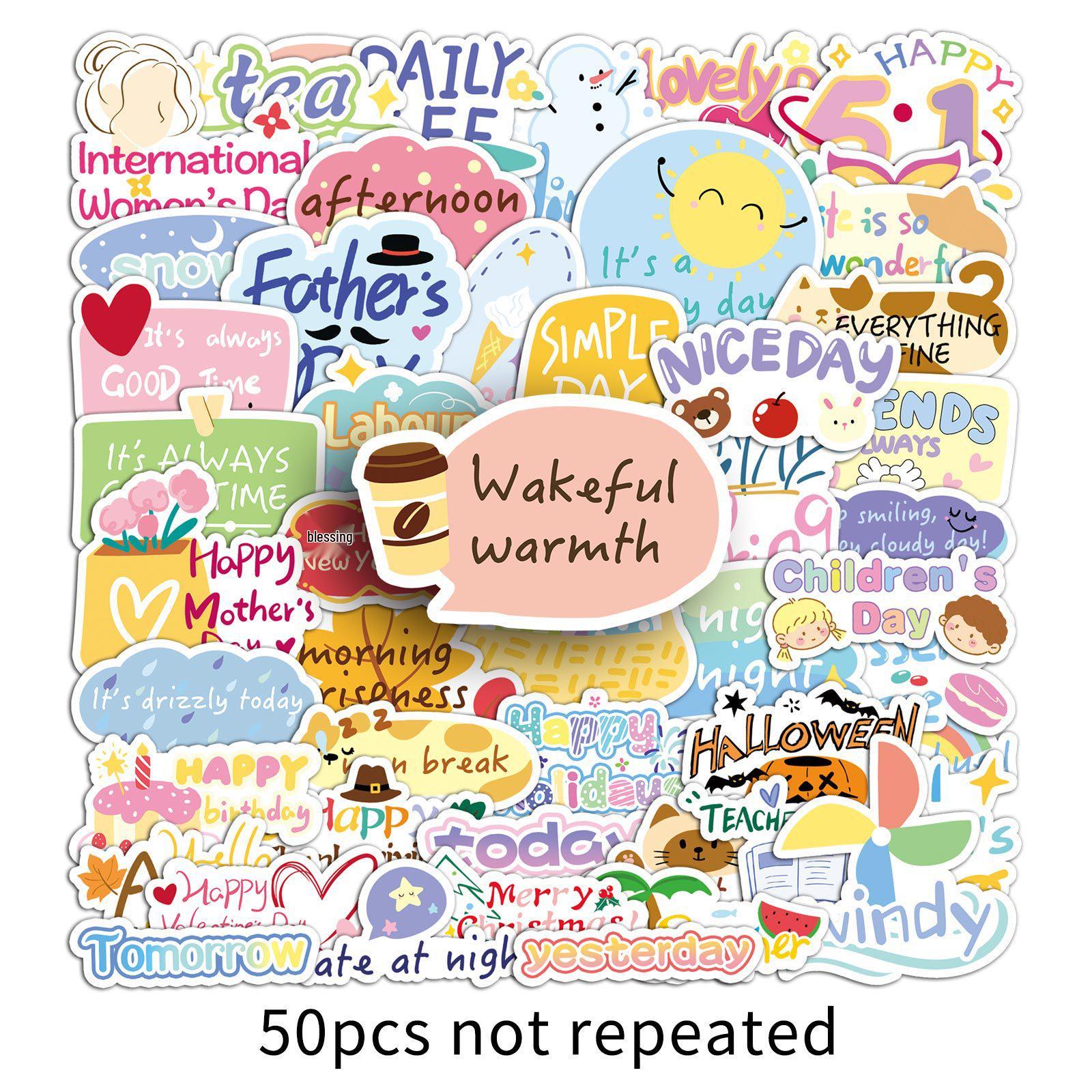 50 Cute Hand-Drawn Festival Stickers for Planners & Phones