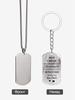 Stainless Steel Keyring and Necklace, Gift for Son, Carved Badge ,Ideal Gift for Men, Couples, Boyfriend, Family & Friends